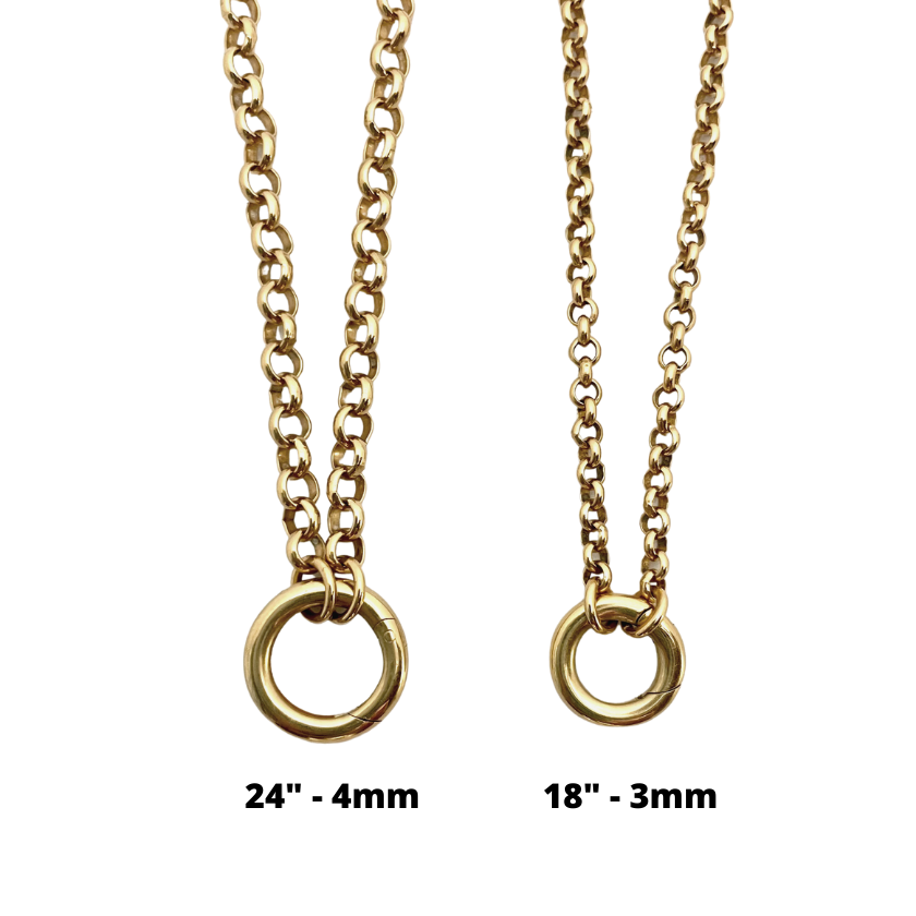 Rolo Loop Charm Necklace - 24  Fine jewelry solid silver gold-finish necklaces  bracelets earrings