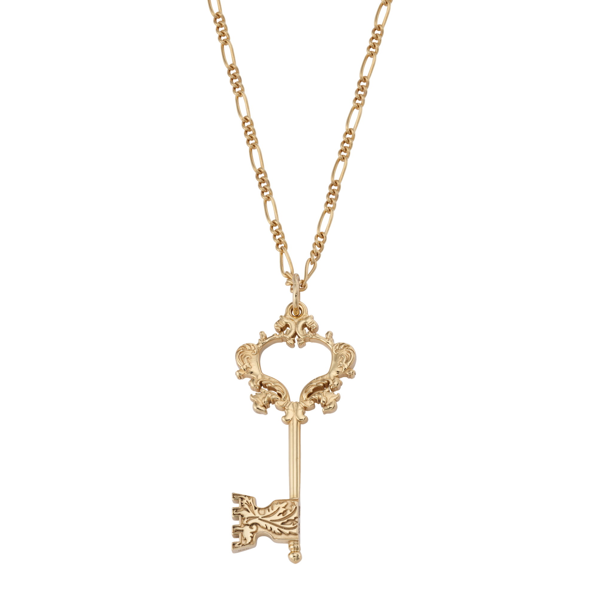 Lion Key Necklace  Fine jewelry solid silver gold-finish