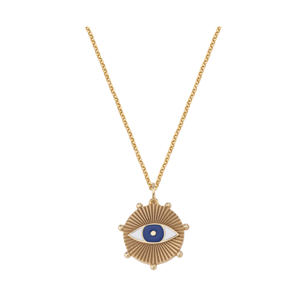 Evil eye medallion on sale necklace